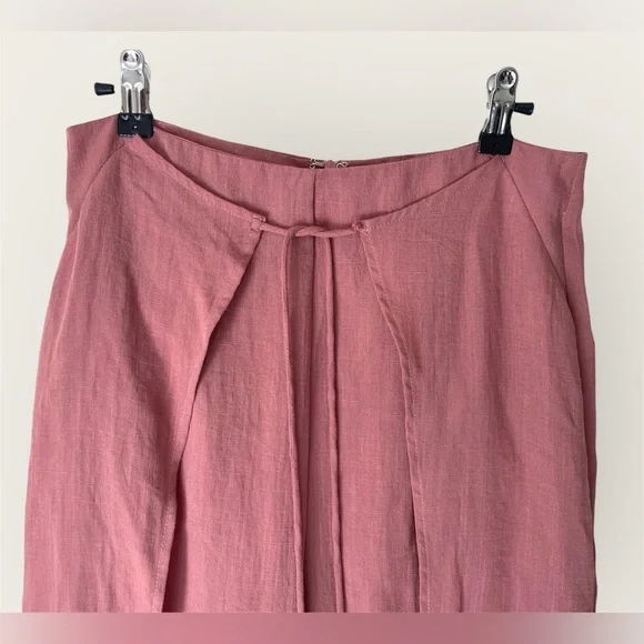 Essue Tulip High Rise Wide Leg Flowy Palazzo Slit Pants in Mauve/Brick, Medium - Picture 5 of 10